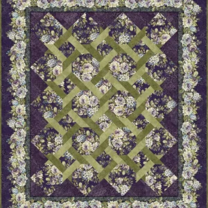 Carpet Bag Romance Garden Twist Queen Quilt Kit Purple by Jason Yenter for In The Beginning Queen Size 98"X109" Pattern Included