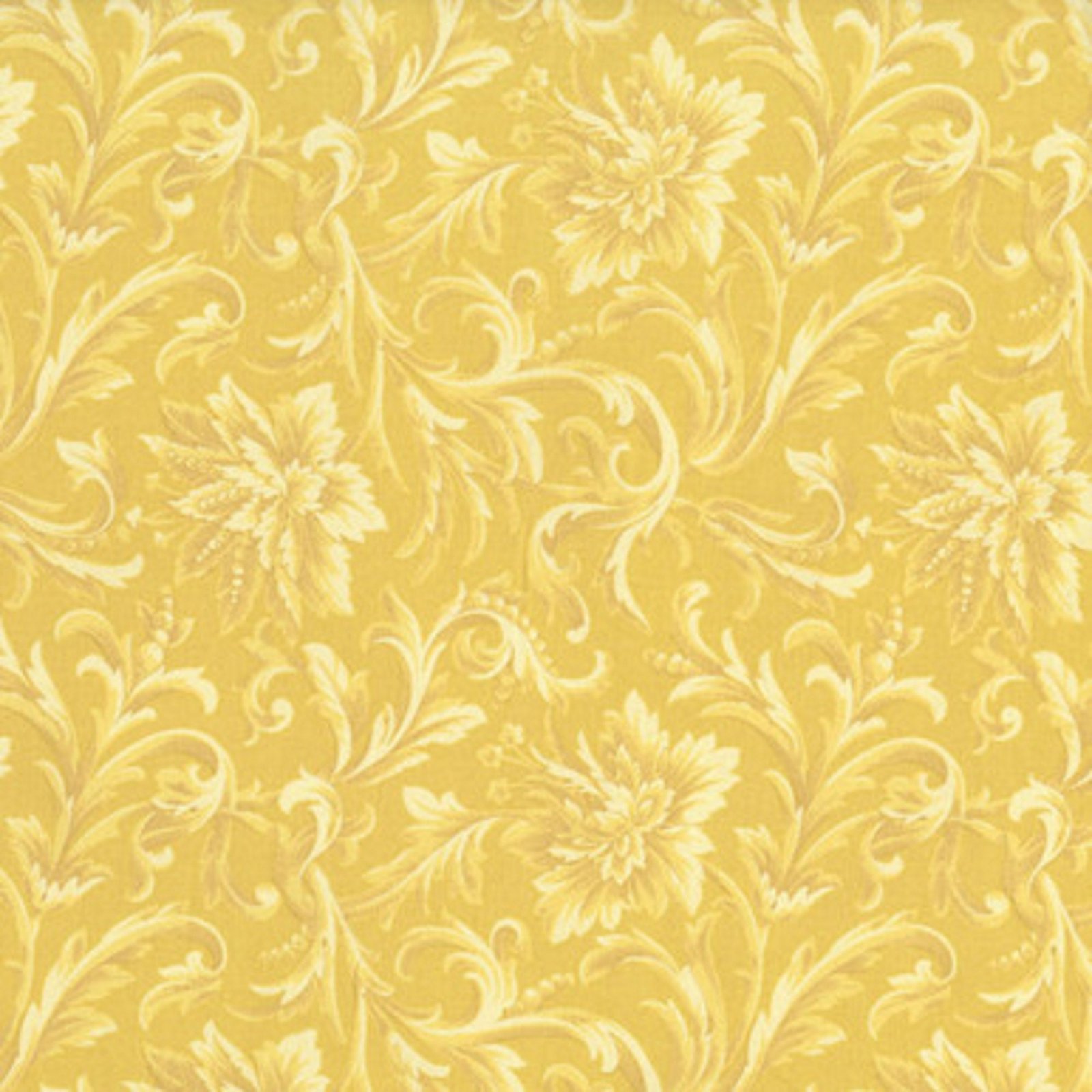 World of Romance by RJR Fabrics Foulard Gold sold by 1/2 yd