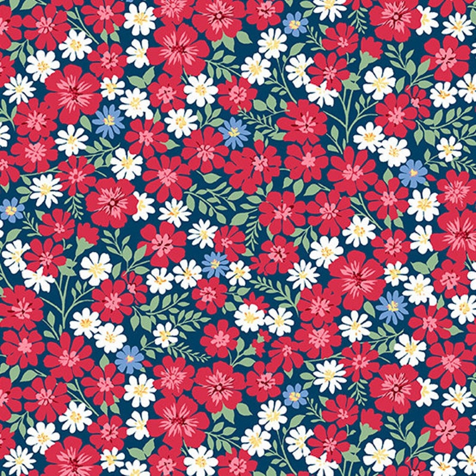 Strawberry Jam by Andover A9362-Blue sold by 1/2 yd.