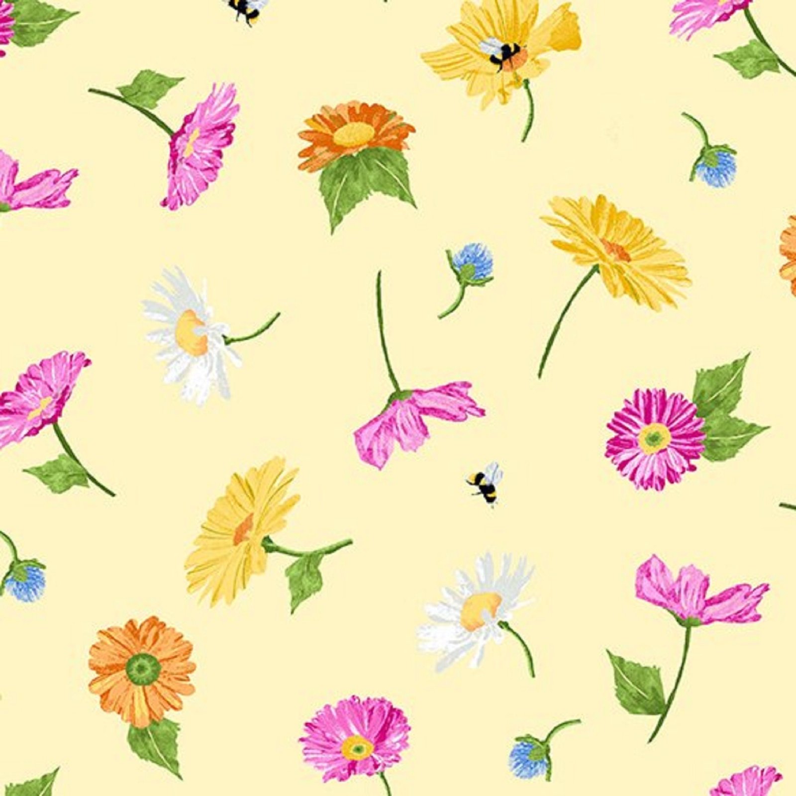 Meow Meadow by Andover 9345-Yellow sold by the 1/2 yd.