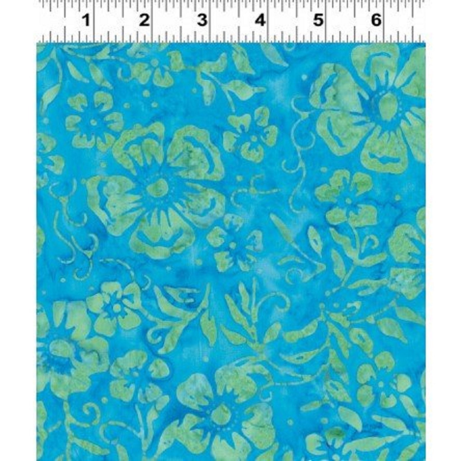 Fresh Batiks by Clothworks 020-34 Aqua sold by the 1/2 yd.