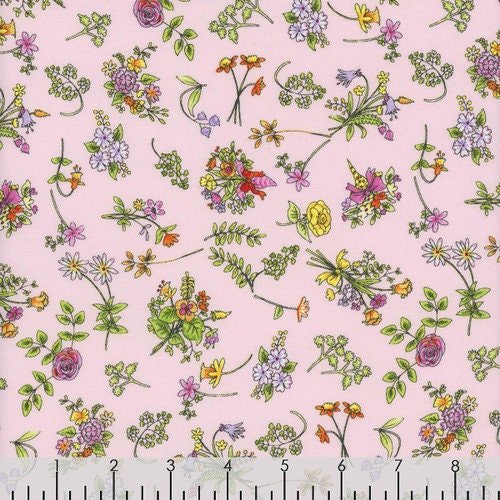 From The Heart by Anita Jeram for Clothworks 3359-41 Pink sold by the 1/2 yd.