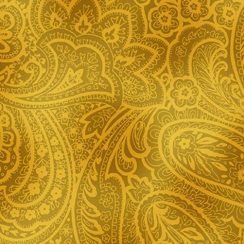 Radiant Paisley by Greta Lynn for Kanvas 9747-33 Butternut sold by the 1/2 yd.