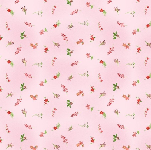 Flower Shop by Jim Ishikawa for Clothworks 3303-42 Pink sold by the 1/2 yd.