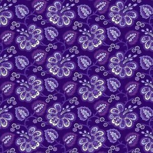 Lavender Fields Violette Allover Dark Purple by Jan Shore for Benartex 6830-66 sold by the 1/2 yd.