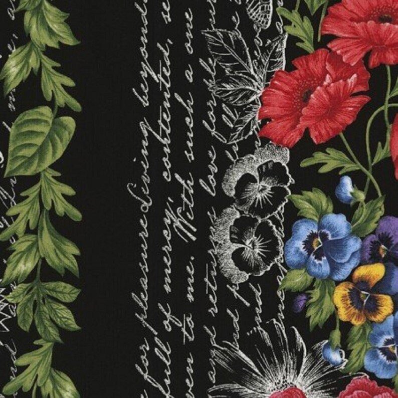 Garden Journal by Ruth Levinson for Timeless Treasures C-5454 one 2yd. 16" remnant..