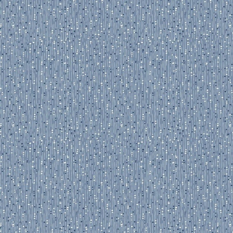 Azul Points and Pins by Windham 51805-3 Blue 1 yard 24" remnant