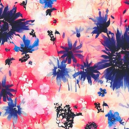 Wishwell Wild Blue by Vanessa Lillrose & Linda Fitch for Robert Kaufman WELD 20241-106 Blossom sold by the 1/2 yd.