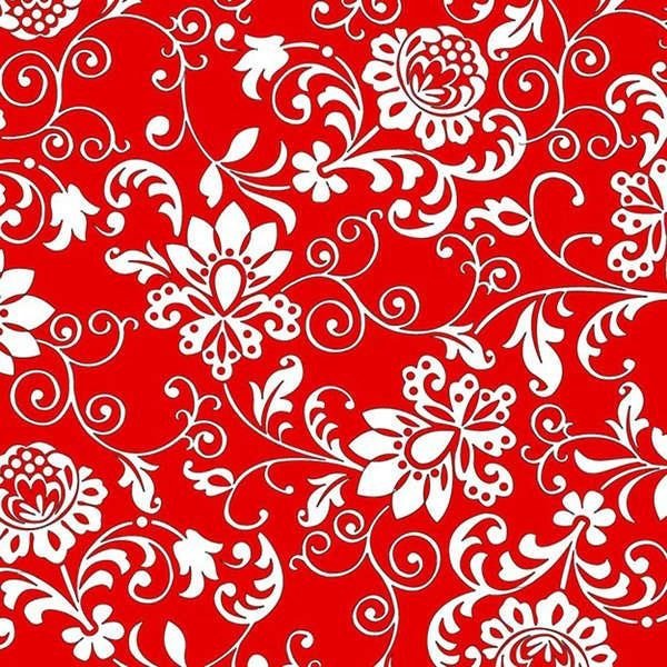 Steppin' Out by Dana Brooks for Henry Glass 9758-88 Red one yard remnant