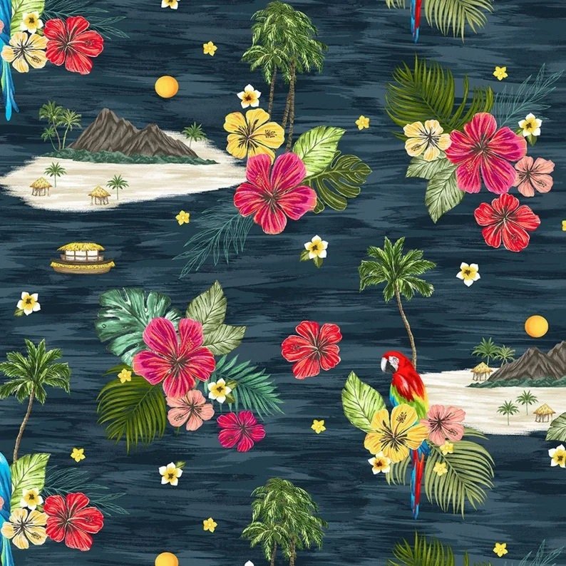 Isla by Whistler Studios for Windham 51779-2 Navy sold by the 1/2 yd.