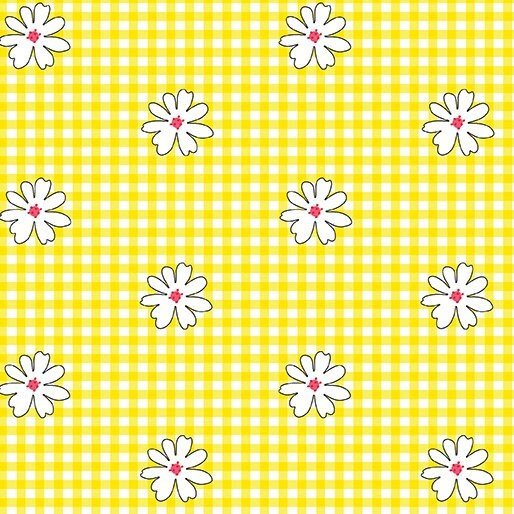 Henrietta Hen by Maria Kalinowski for Kanvas 8595-33 Yellow sold by the 1/2 yd.