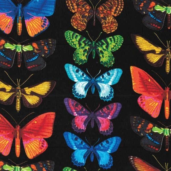 Tropical Rainforest III "Rainforest Butterflies" by Marie Kalinowski for Kanvas 6503B-12 Black sold by the yard