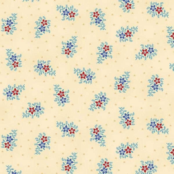 Summer Festival by Color Principle for Henry Glass 8207-44 Cream sold by the 1/2 yd.