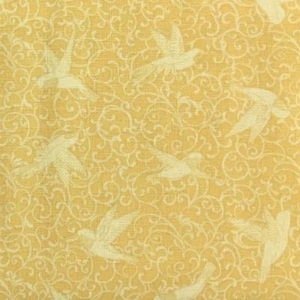 Glorious Hummingbirds by Jackie Robinson for Benartex 00614-03 Yellow sold by the 1/2 yd.