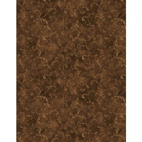 Essentials Filigree by Cynthia Coulter for Wilmington 42324-222 Chocolate sold by the 1/2 yd.