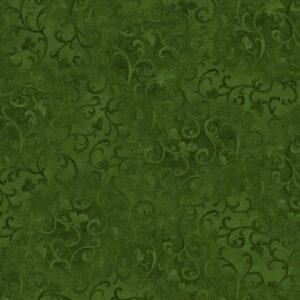 Essentials Scroll by Wilmington Prints 1077-89025-799 Dk. Green sold  by the 1/2 yd.
