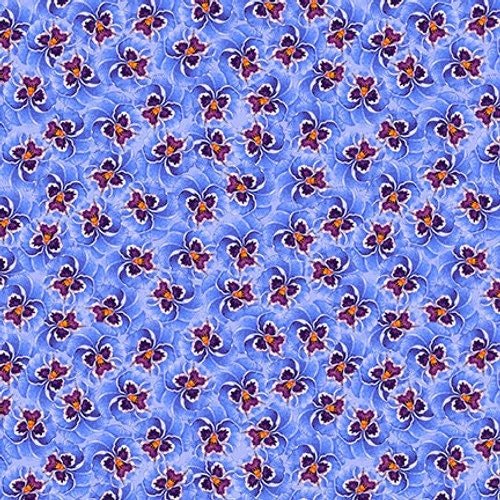 Pansy Prose by David Galchutt for Blank Quilting 2144-70 Periwinkle 1-1/2 yd. remnant