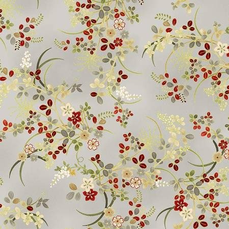 Kyoto Garden by Chong-A Hwang for Timeless Treasures CM1671 Silver sold by the 1/2 yd.