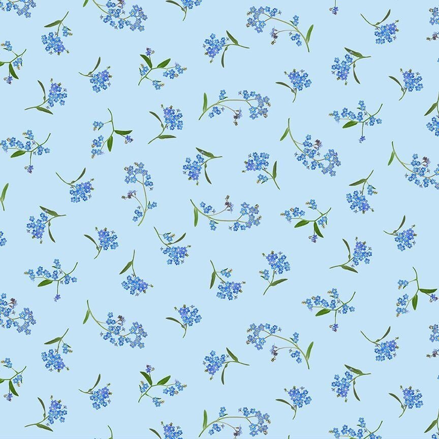Fleur by Timeless Treasures CD 1897 Sky sold by the 1/2 yd.