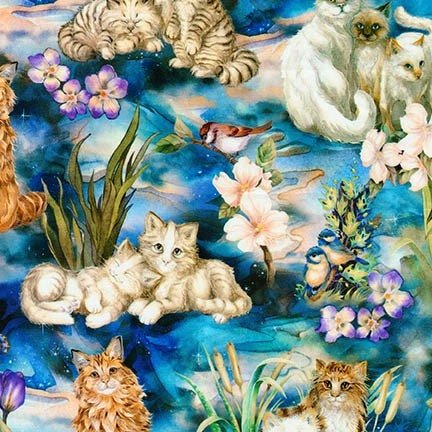 Garden from Be Pawsitive by Jody Bergsms for Robert Kaufman ABDK 18347-238 sold by the 1/2 yd.