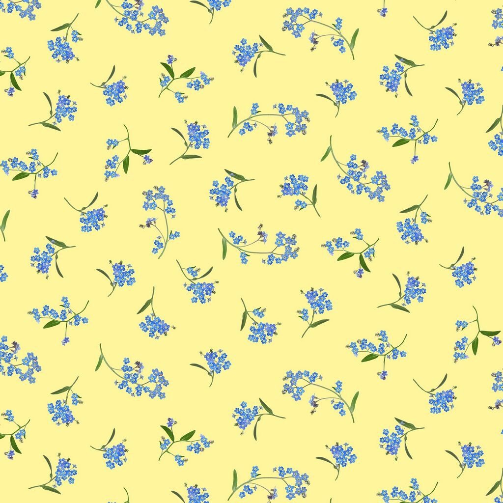 Fleur by Timeless Treasures CD 1897 Butter sold by the 1/2 yd.