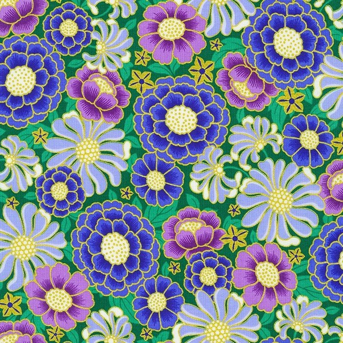 Midnight Nectar by Robert Kaufman 21184-17 Iris one 27" remnant