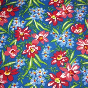 Farmhouse Blooms by Olde Green Cupboard for Marcus Fabrics 5597 Blue sold by the 1/2 yd.