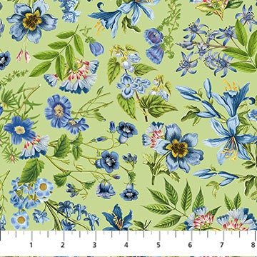 Something Blue by Tina Higgins for Northcott DP25080-72 Green sold by the 1/2 yd.
