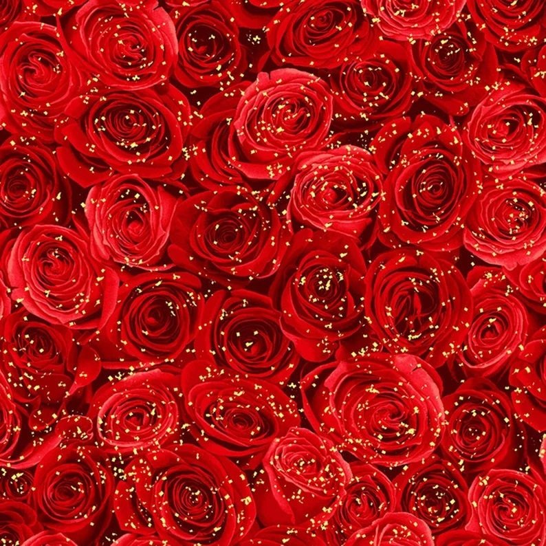 Guilded Rose by Chong-a Hwang for Timeless Treasures CM1252-Red sold by the 1/2 yd.