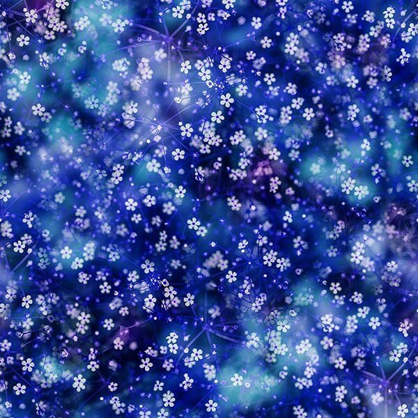 Garden Bliss by Hoffman Calif. 4904-230 Sapphire one yard 34" remnant