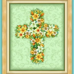 Easter Parade Floral Cross Panel by Quilting Treasures Fabrics 27578-X 36"X44"