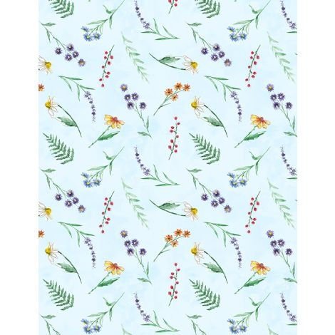 Fanciful Flight by Lori Seibert for Wilmington Prints  11176-476 Lt. Blue sold by the 1/2 yd.