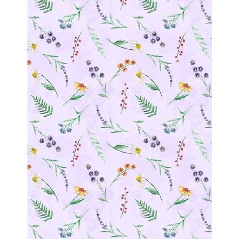 Fanciful Flight by Lori Seibert for Wilmington Prints 3029-11176-676 Lavender sold by the 1/2 yd.