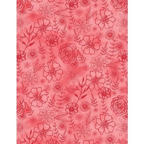 Fanciful Flight by Lori Seibert for Wilmington Prints 3029-11177-333 Red sold by the 1/2 yd.