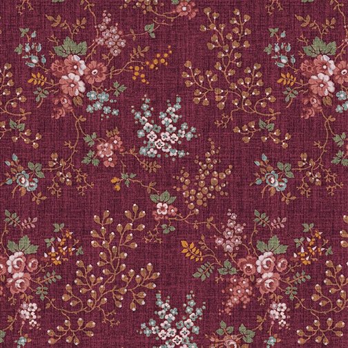 English autumn by Jan Shore for Benartex 9444-86 Sangria sold by the 1/2 yd.