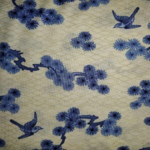 Porcelain Blue by Fabri-quilt 112-2332 Natural sold by the 1/2 yd.