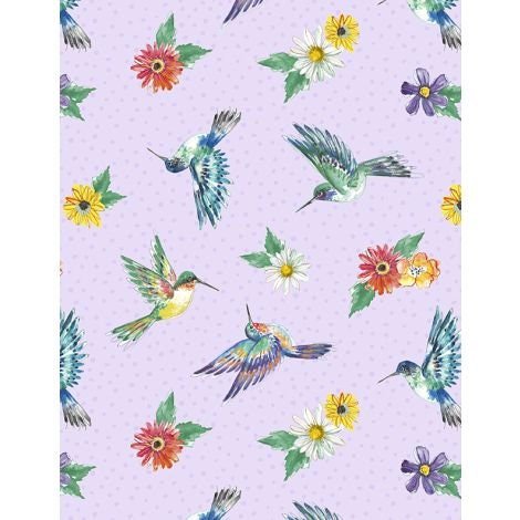 Fanciful Flight by Lori Seibert for Wilmington Prints 3029-11173-647 Purple sold by the 1/2 yd.