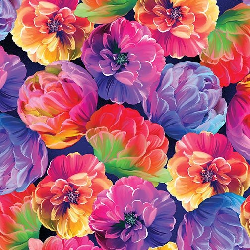 Luminous Blooms by Kanvas Studio 12478-99 Multi sold by the 1/2 yd.
