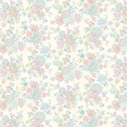 Dorothy Jean's Flower Garden by Mary Jane Carey for Henry Glass 2971-44 Cream sold by the 1/2 yd.