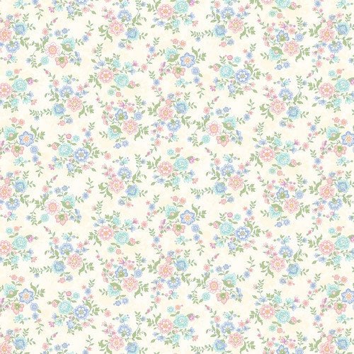 Dorothy Jean's Flower Garden by Mary Jane Carey for Henry Glass 2974-44 Cream sold by the 1/2 yd.