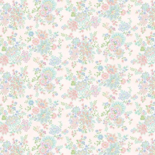 Dorothy Jean's Flower Garden by Mary Jane Carey for Henry Glass 2971-22 Pink sold by the 1/2 yd.