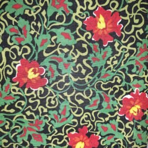 French Flowers by Pamela Mostick for RJR Fabrics 7123-001 Green sold by the 1/2 yd.