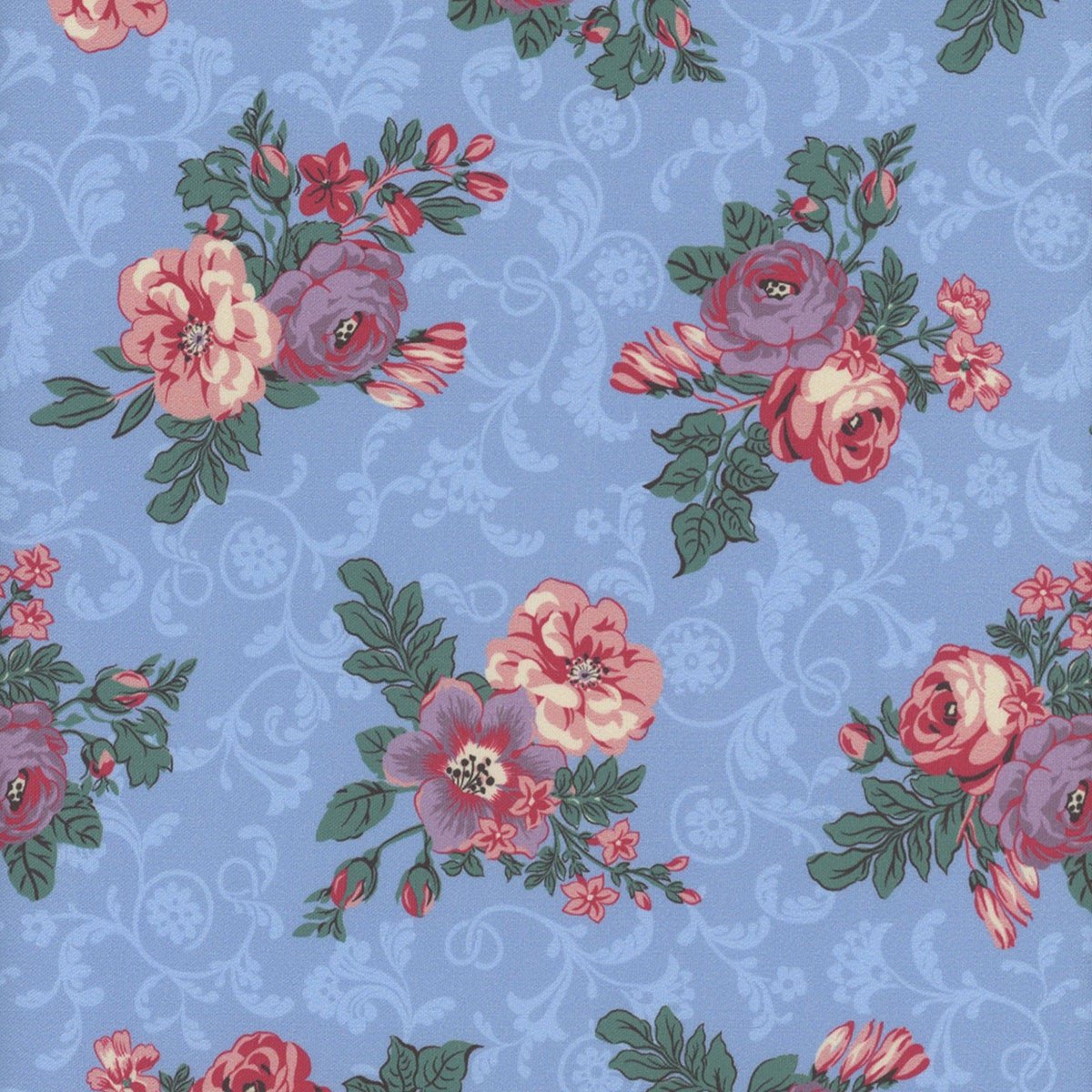 Bedford by Mary Koval for Windham Fabrics 53145-3 Lt. Blue sold by the 1/2 yd.