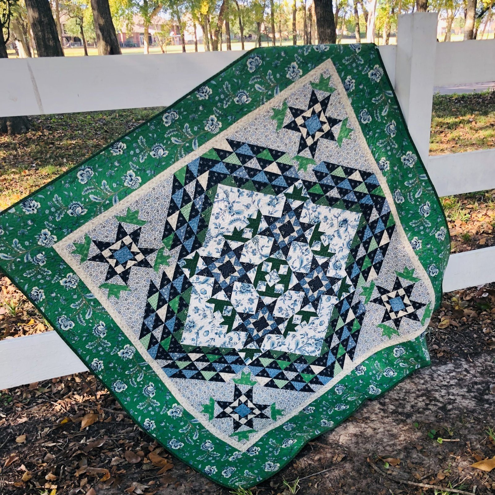 Blue Dahlia Historically Inspired Quilt Kit by Paula Barnes for Marcus Fabrics 54"X54"