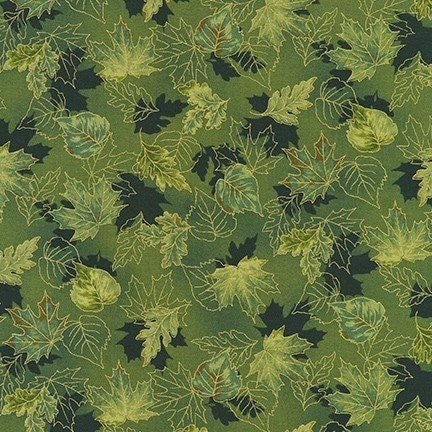 Autumn Bouquet by Hyun Joo Lee for Robert Kaufman AHYM 19859-7 Green sold by the 1/2 yd.