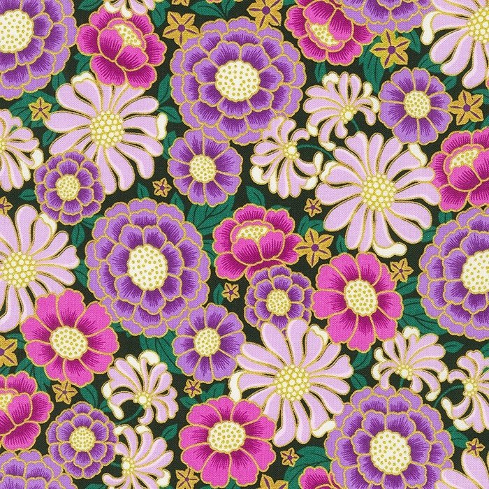 Midnight Nectar by Robert Kaufman 21184-19 Orchid sold by the 1/2 yd.