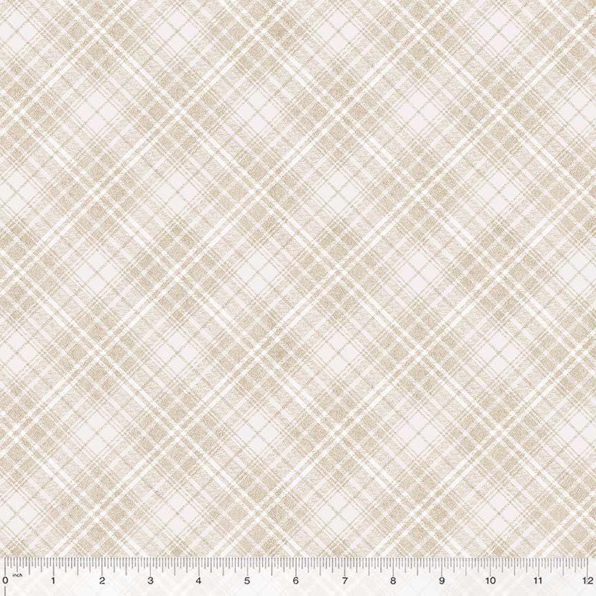 Rory by Whistler Studios for Windham Fabrics 53714-2 Raspy Plaid Oat sold by the 1/2 yd.