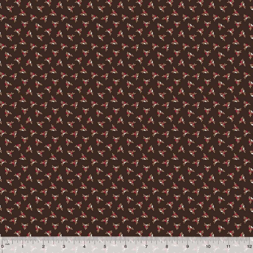 Rory by Whistler Studios for Windham Fabrics 53715-1 Regal Ditsies Cocoa sold by the 1/2 yd.