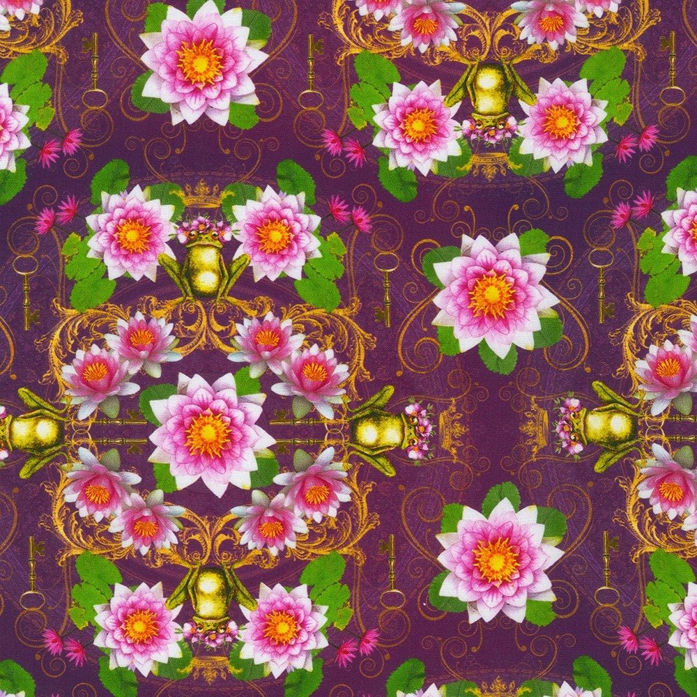 Secret Garden by Jena Grottaglia for Robert Kaufman ADND 21666-221 Aubergine sold by the 1/2 yd.