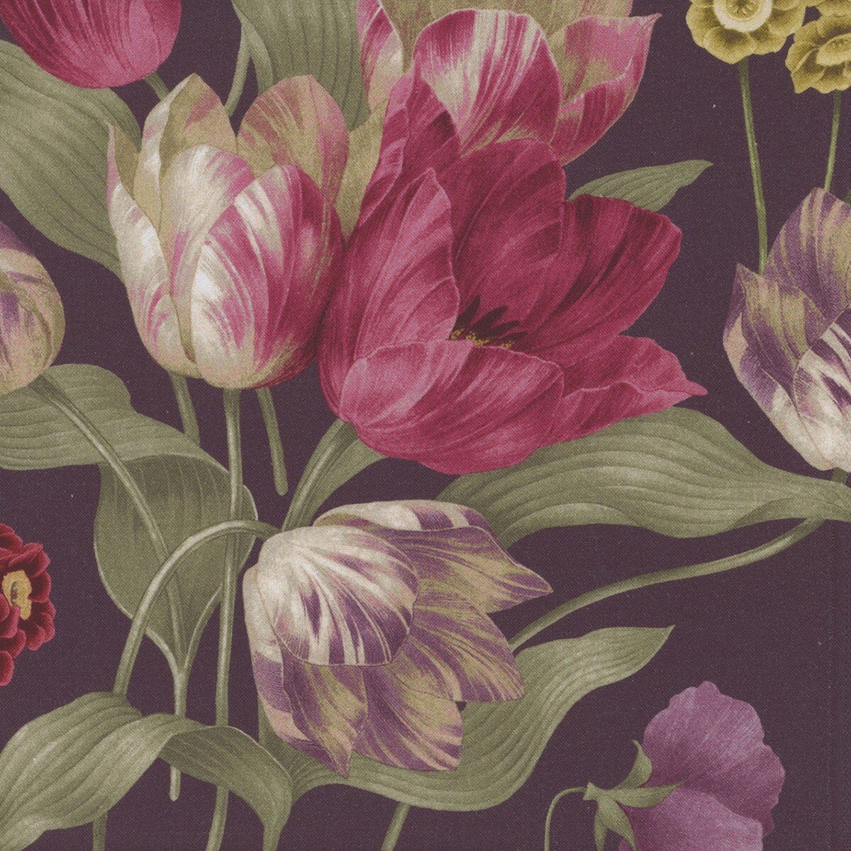 Laurel Tulips And Pansy Bouquet by Timeless Treasures CD 1901 Multi sold by the 1/2 yd.